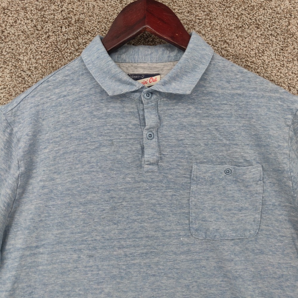 Johnnie O Hangin Out Polo Shirt Mens Large L Blue Short Sleeve Logo Golf